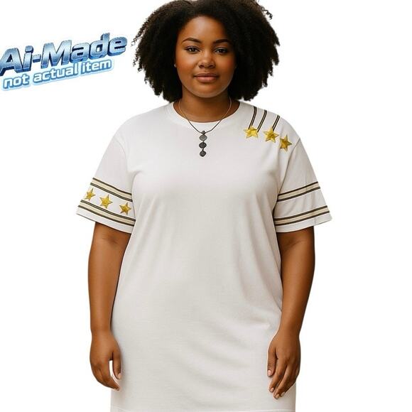 Vintage 80's Knights White Dress L XL - Picture 1 of 12